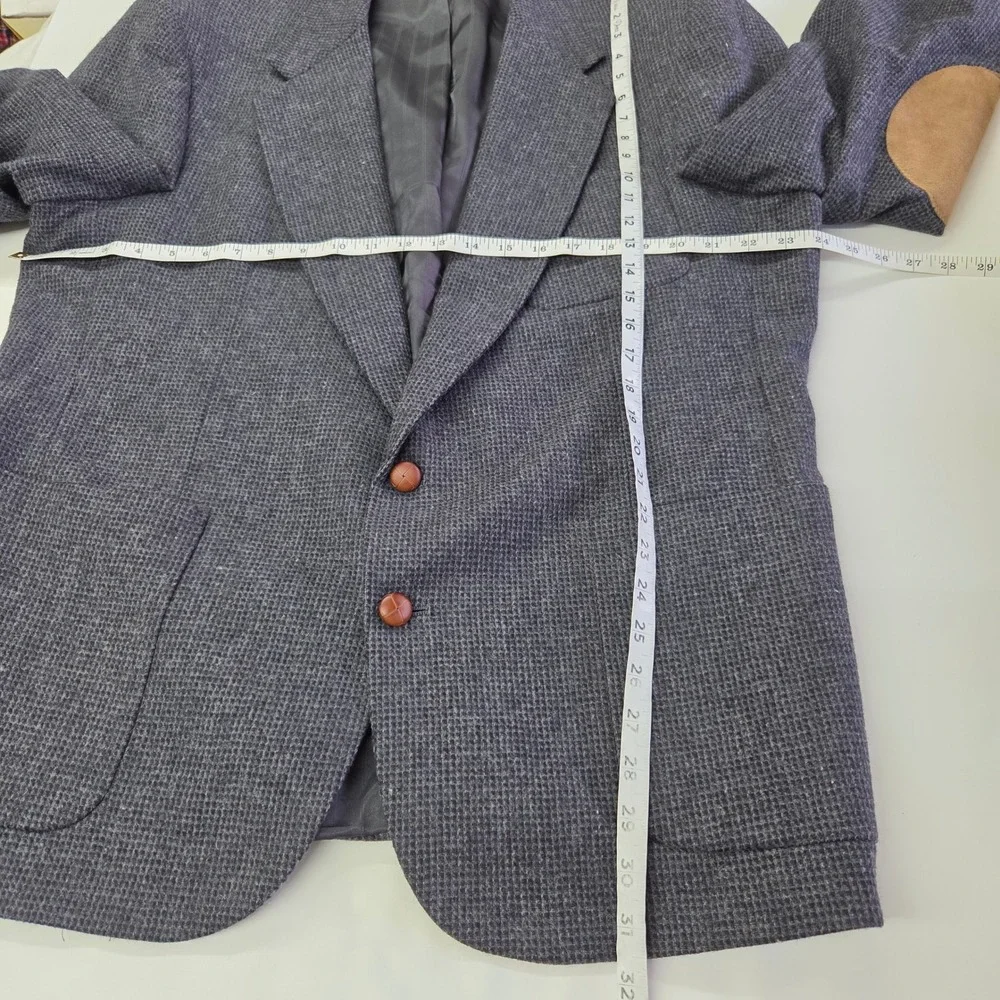 Stewart County Men's Wool Blazer Jacket Elbow Patches Made in‎ USA Size 46R Vtg